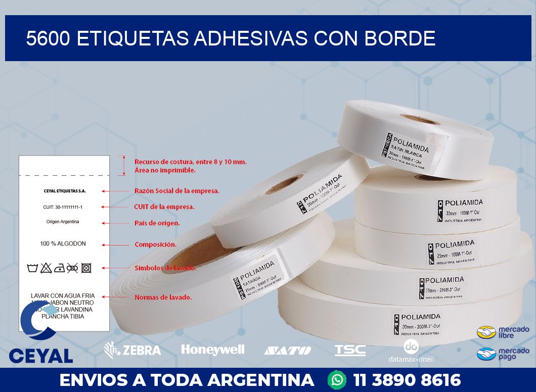 5600 ETIQUETAS ADHESIVAS CON BORDE