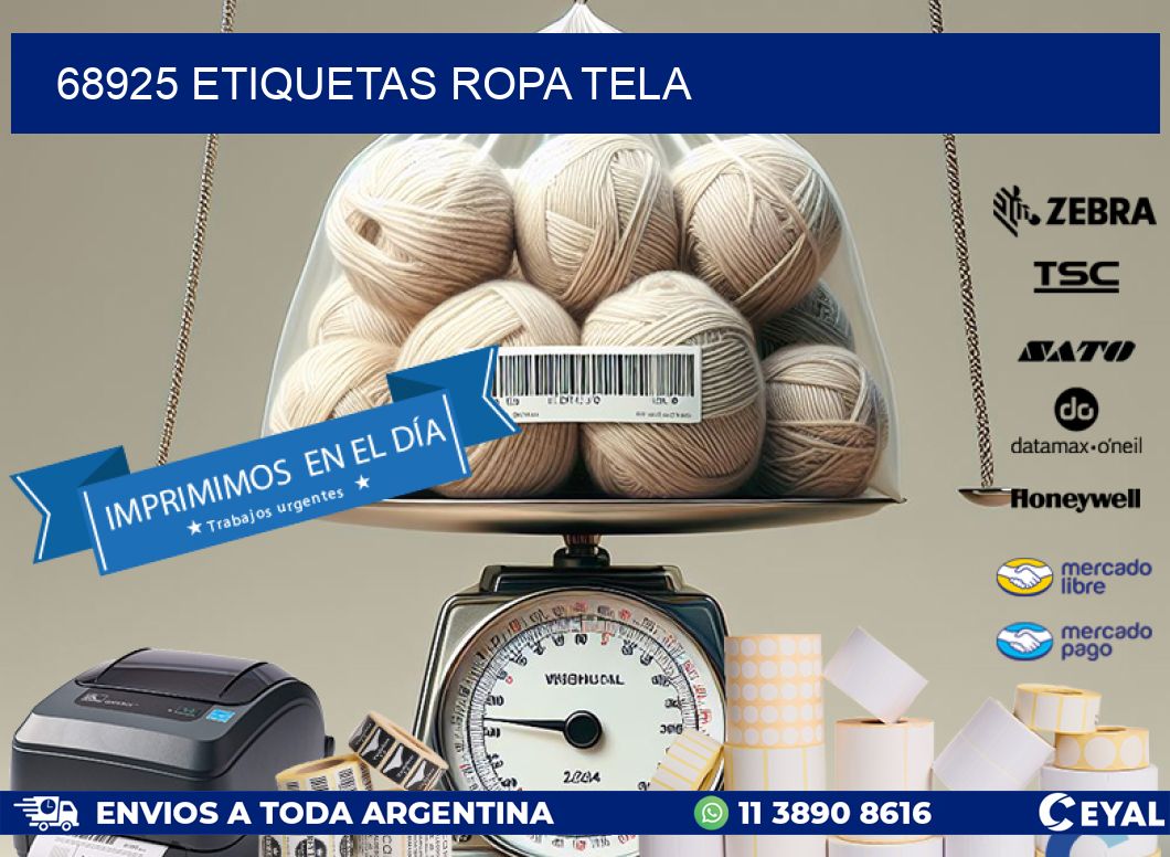 68925 ETIQUETAS ROPA TELA