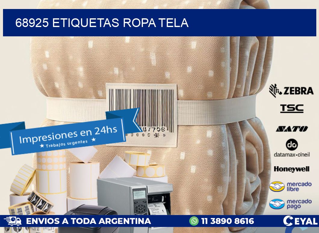 68925 ETIQUETAS ROPA TELA