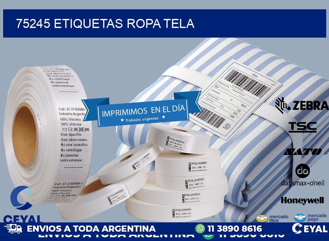 75245 ETIQUETAS ROPA TELA