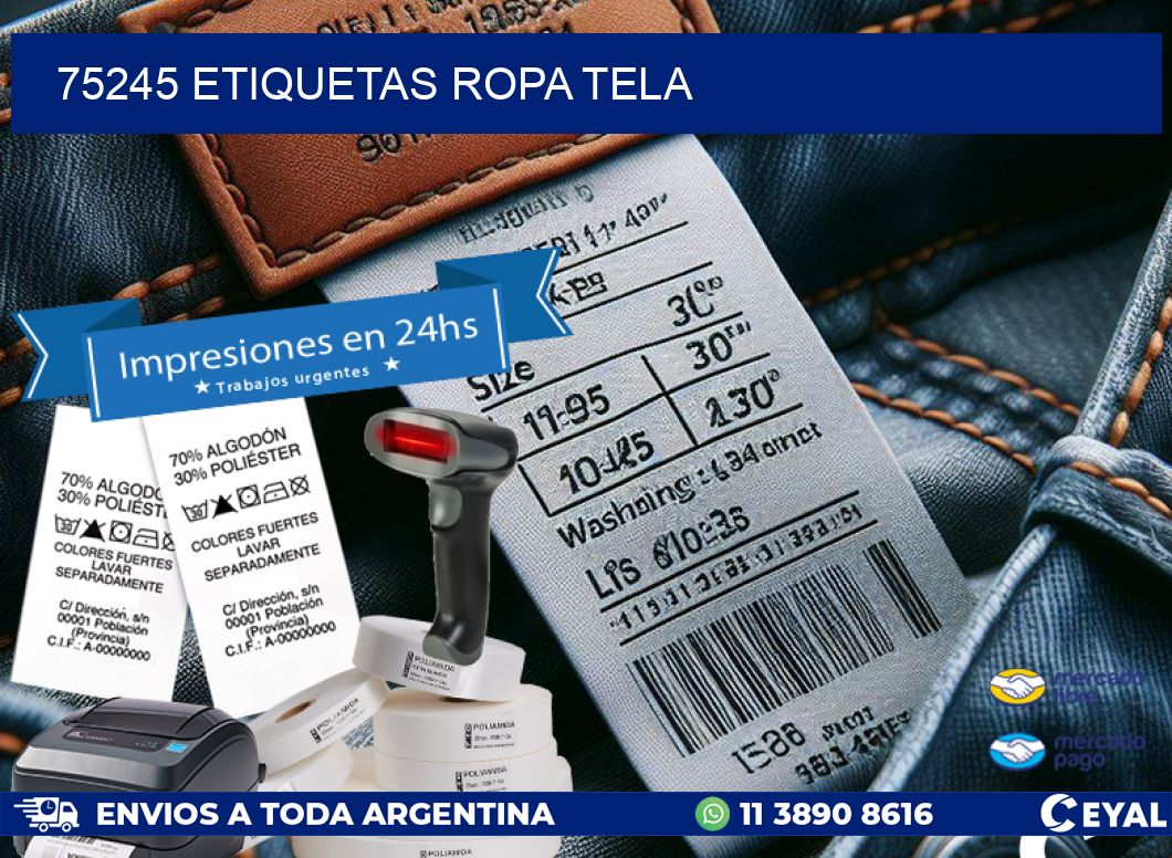 75245 ETIQUETAS ROPA TELA