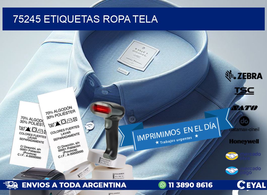 75245 ETIQUETAS ROPA TELA