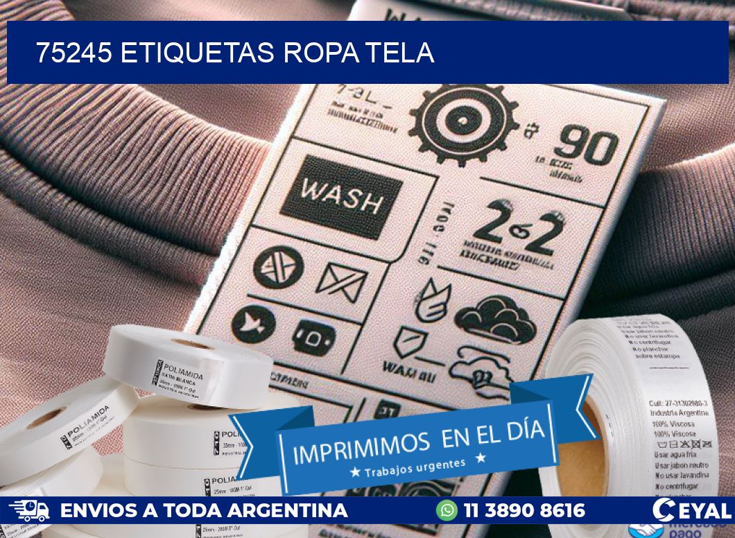 75245 ETIQUETAS ROPA TELA