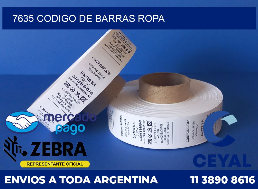 7635 CODIGO DE BARRAS ROPA