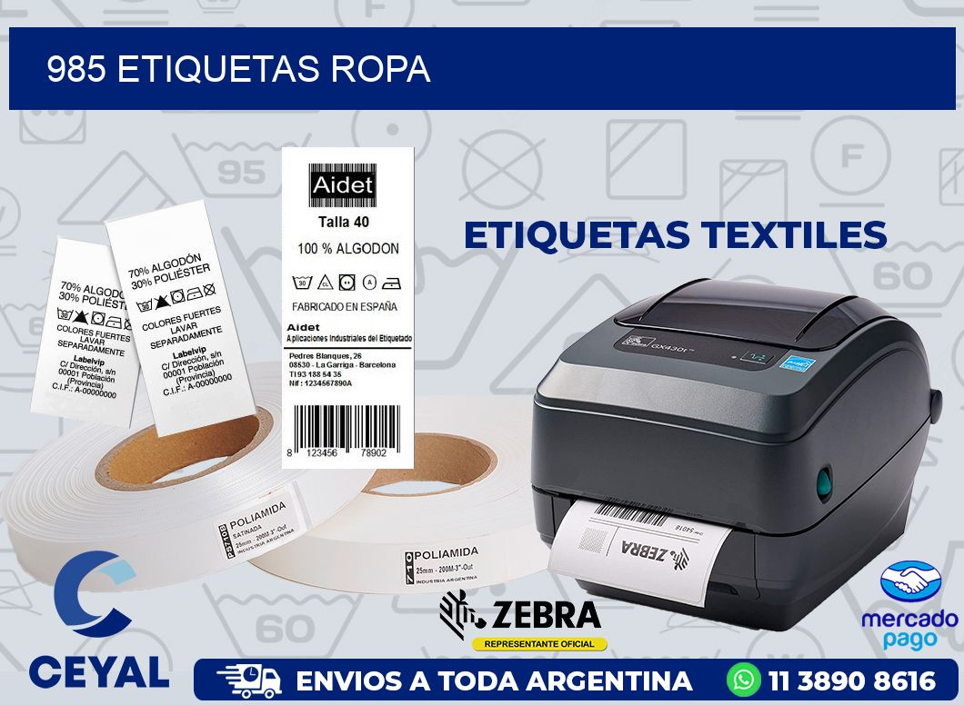 985 ETIQUETAS ROPA