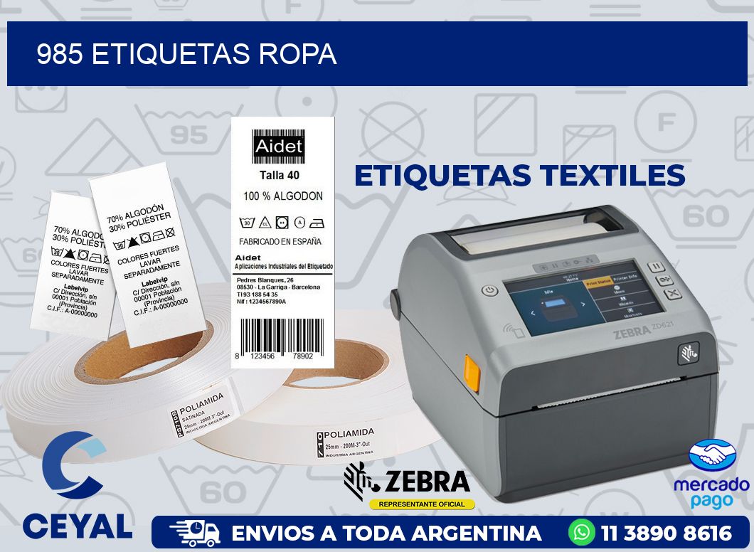 985 ETIQUETAS ROPA