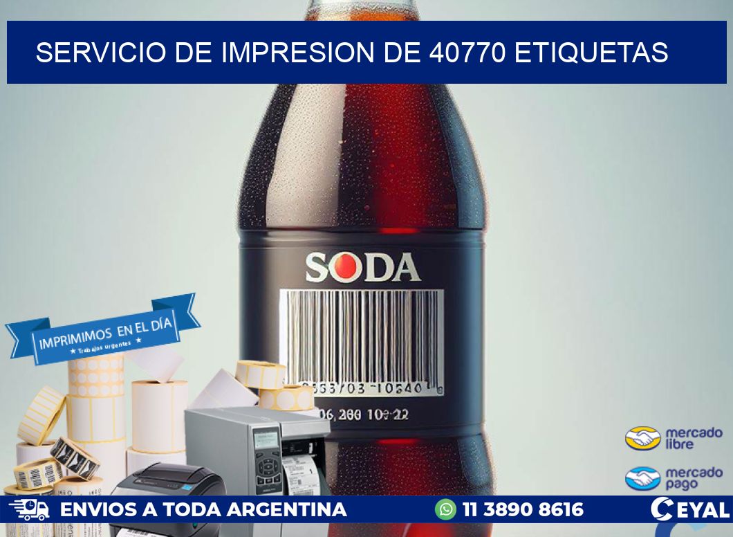 SERVICIO DE IMPRESION DE 40770 ETIQUETAS