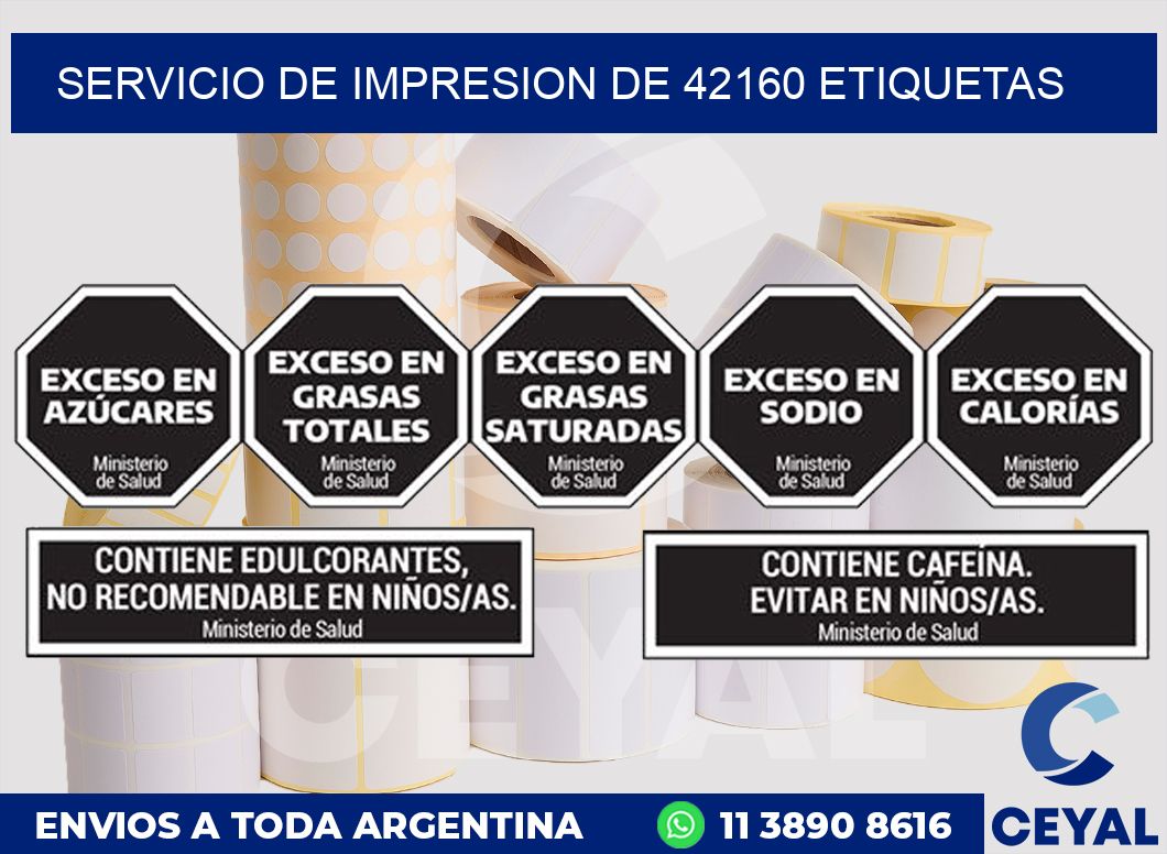 SERVICIO DE IMPRESION DE 42160 ETIQUETAS