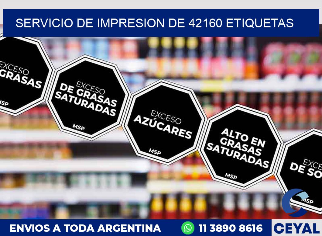 SERVICIO DE IMPRESION DE 42160 ETIQUETAS