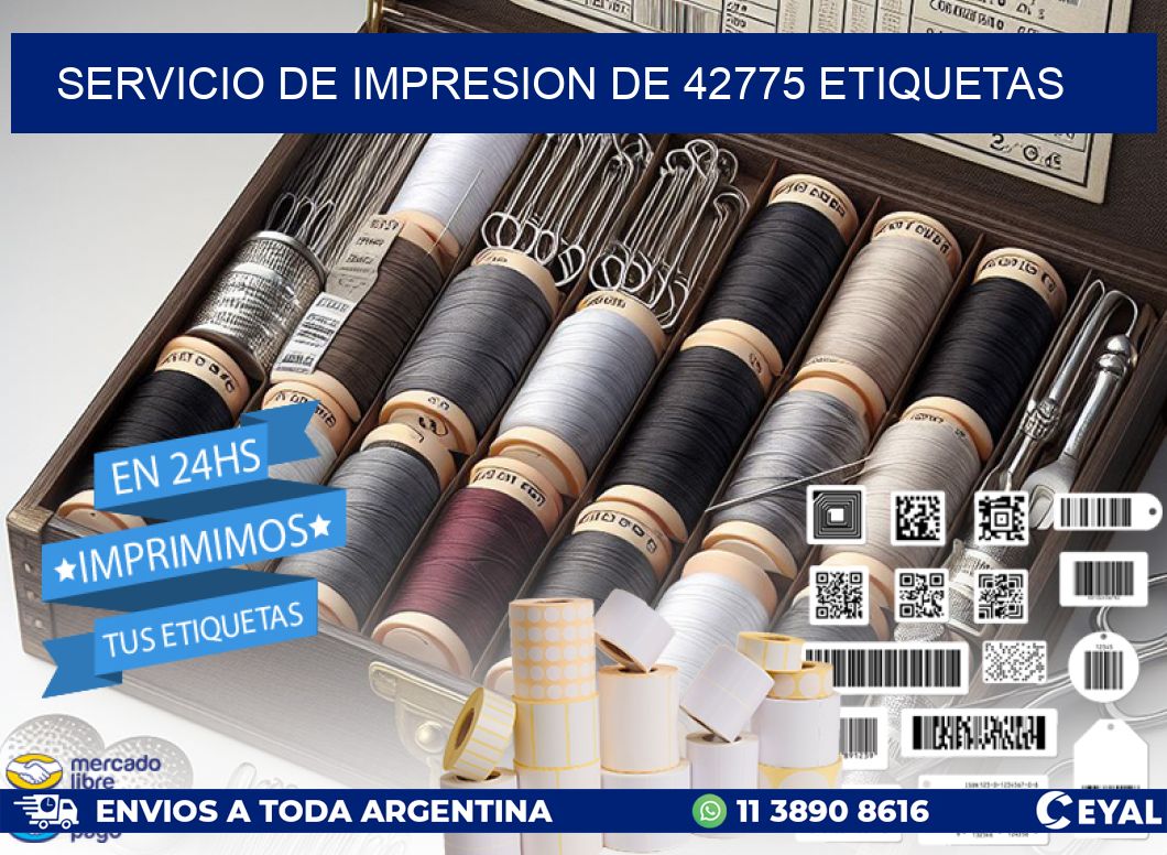 SERVICIO DE IMPRESION DE 42775 ETIQUETAS