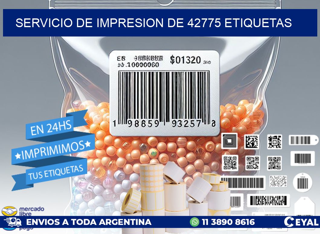 SERVICIO DE IMPRESION DE 42775 ETIQUETAS