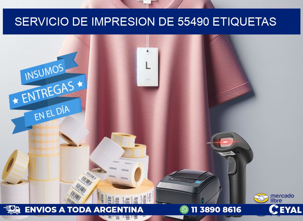 SERVICIO DE IMPRESION DE 55490 ETIQUETAS