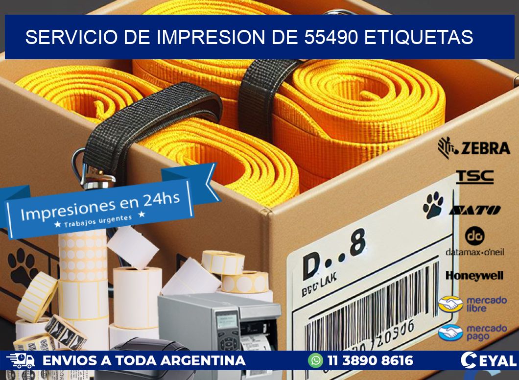 SERVICIO DE IMPRESION DE 55490 ETIQUETAS