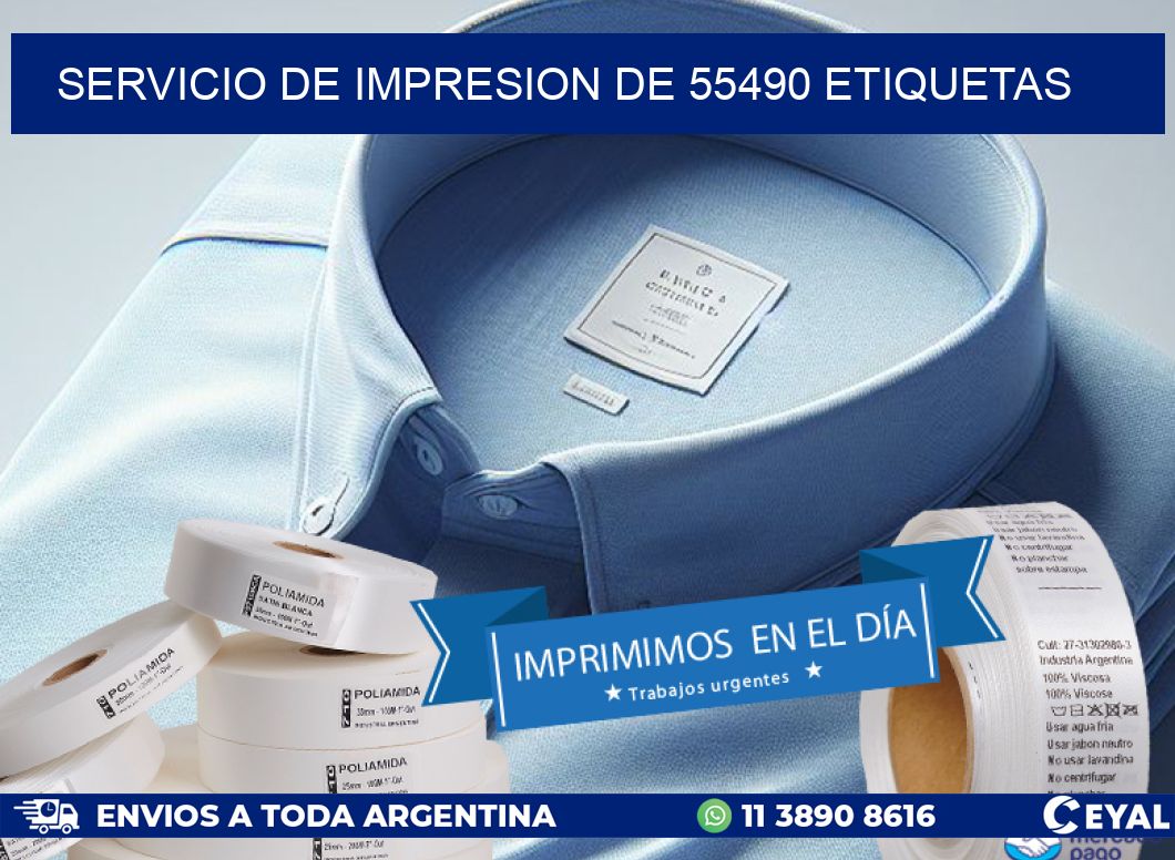 SERVICIO DE IMPRESION DE 55490 ETIQUETAS