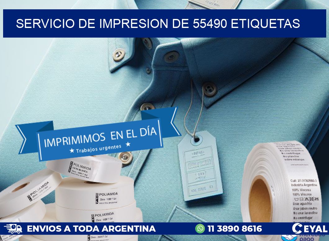 SERVICIO DE IMPRESION DE 55490 ETIQUETAS