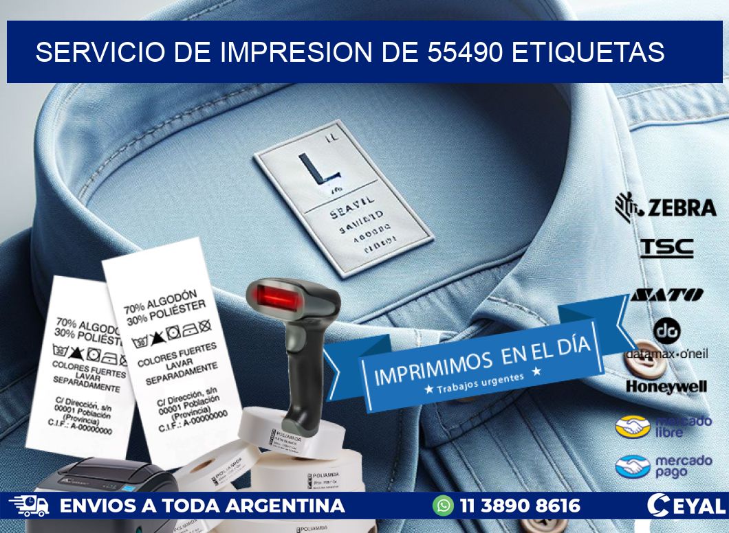 SERVICIO DE IMPRESION DE 55490 ETIQUETAS