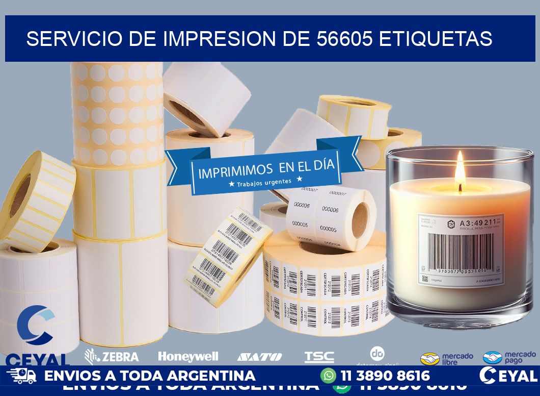 SERVICIO DE IMPRESION DE 56605 ETIQUETAS