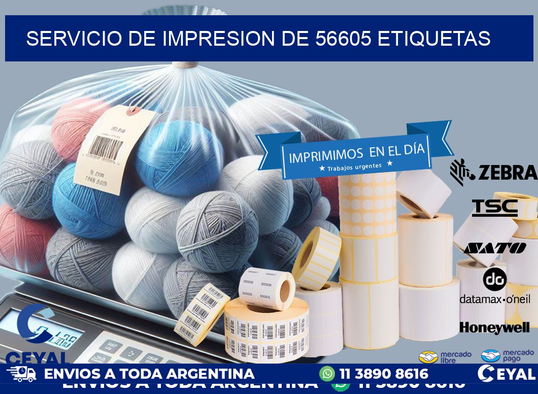 SERVICIO DE IMPRESION DE 56605 ETIQUETAS