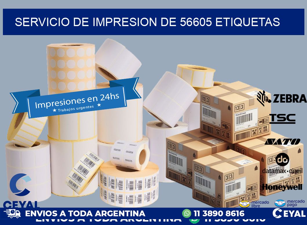 SERVICIO DE IMPRESION DE 56605 ETIQUETAS