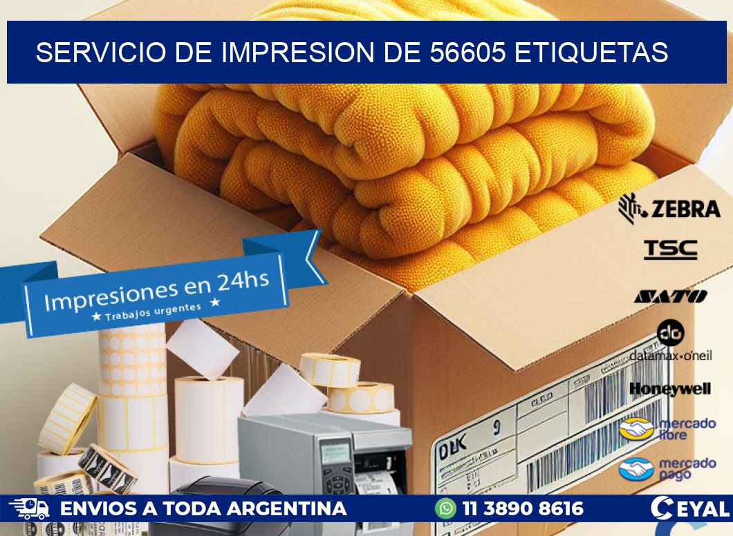 SERVICIO DE IMPRESION DE 56605 ETIQUETAS