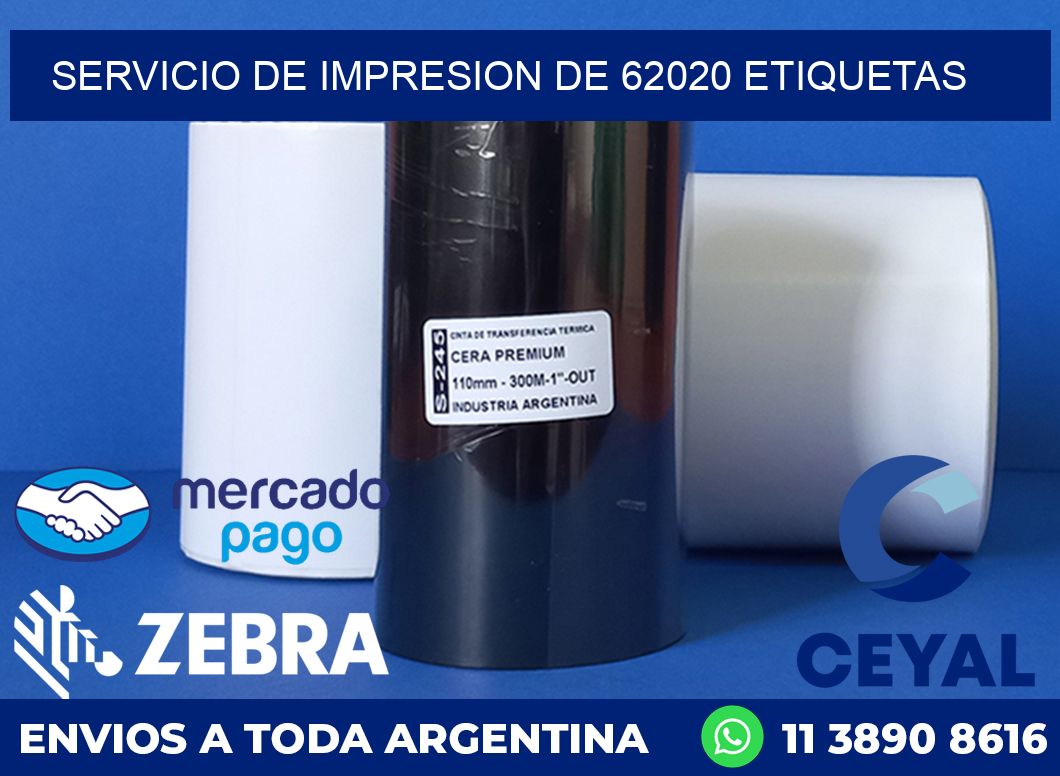 SERVICIO DE IMPRESION DE 62020 ETIQUETAS