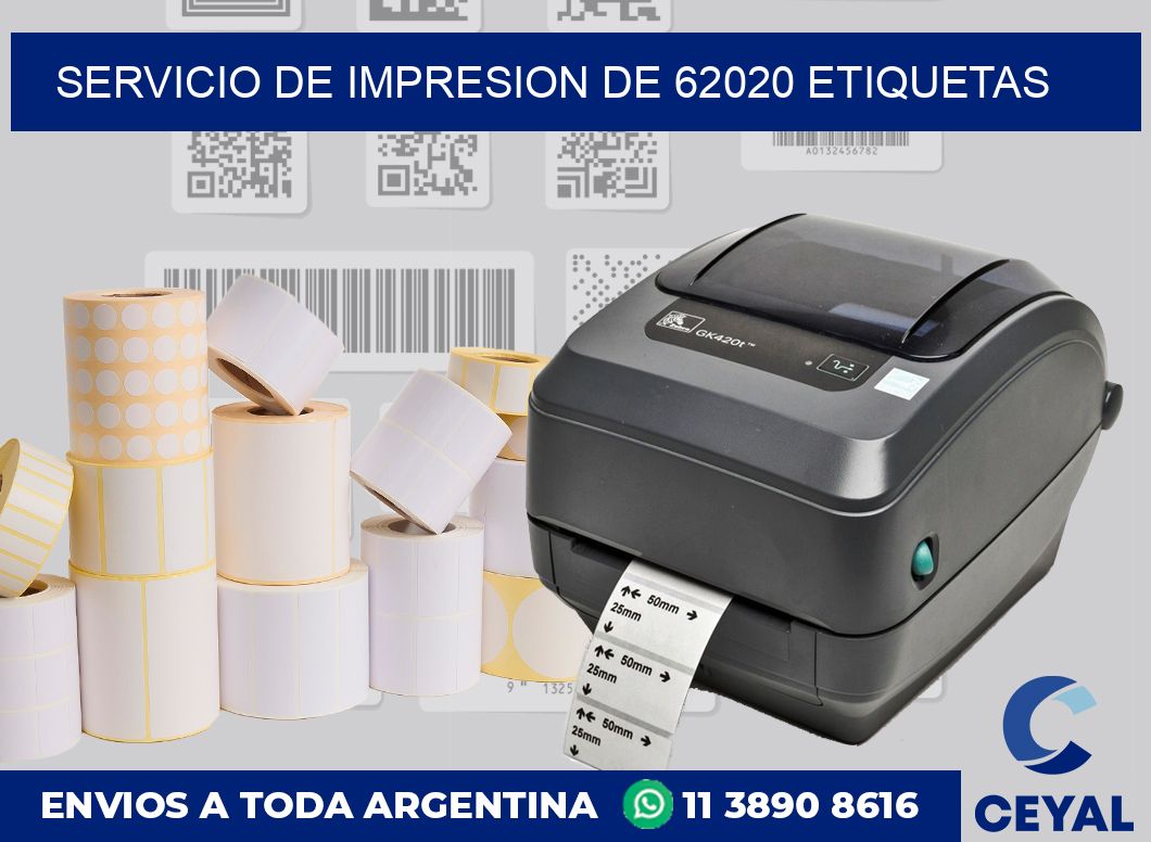 SERVICIO DE IMPRESION DE 62020 ETIQUETAS