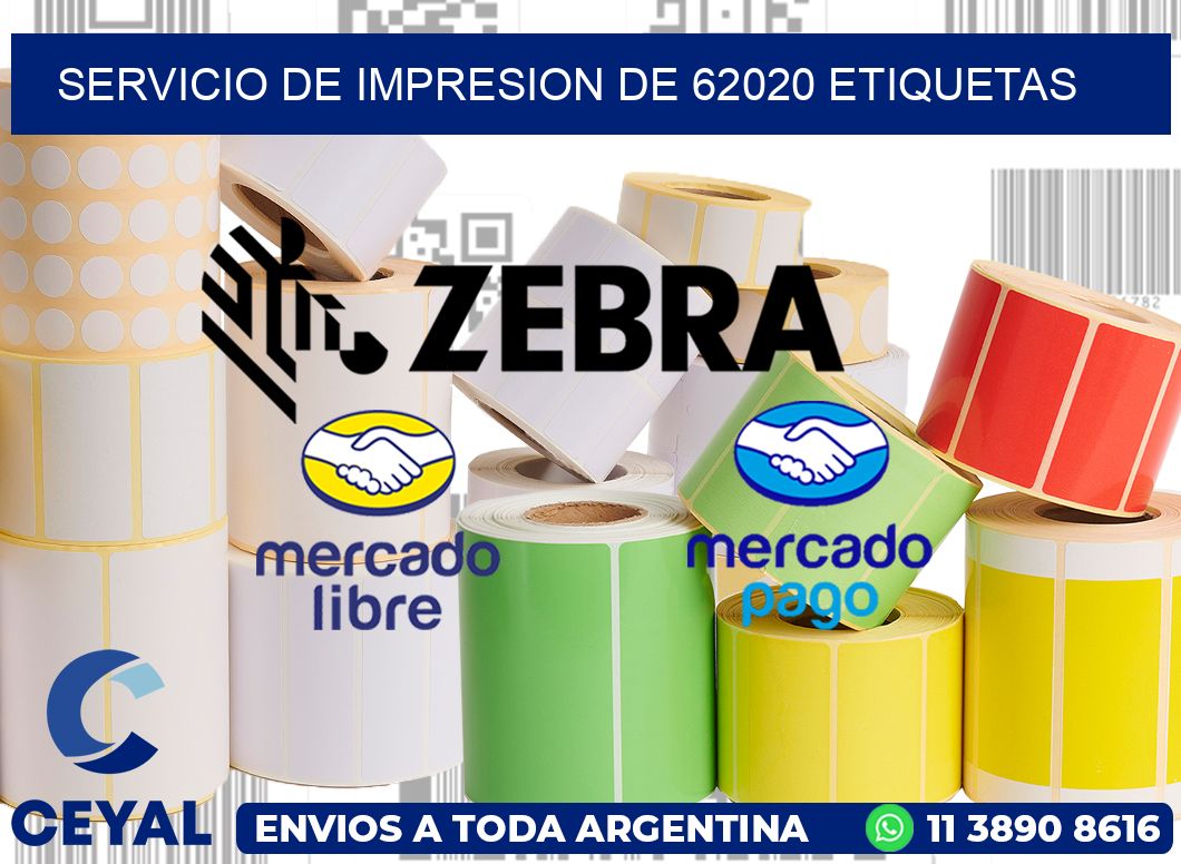 SERVICIO DE IMPRESION DE 62020 ETIQUETAS