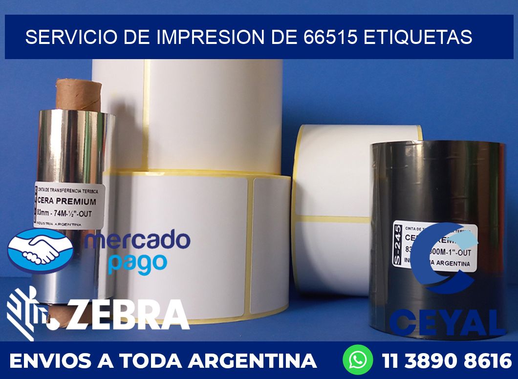 SERVICIO DE IMPRESION DE 66515 ETIQUETAS