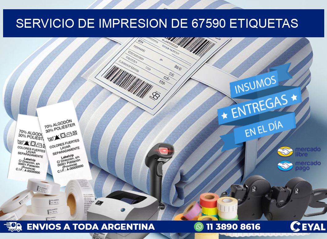 SERVICIO DE IMPRESION DE 67590 ETIQUETAS