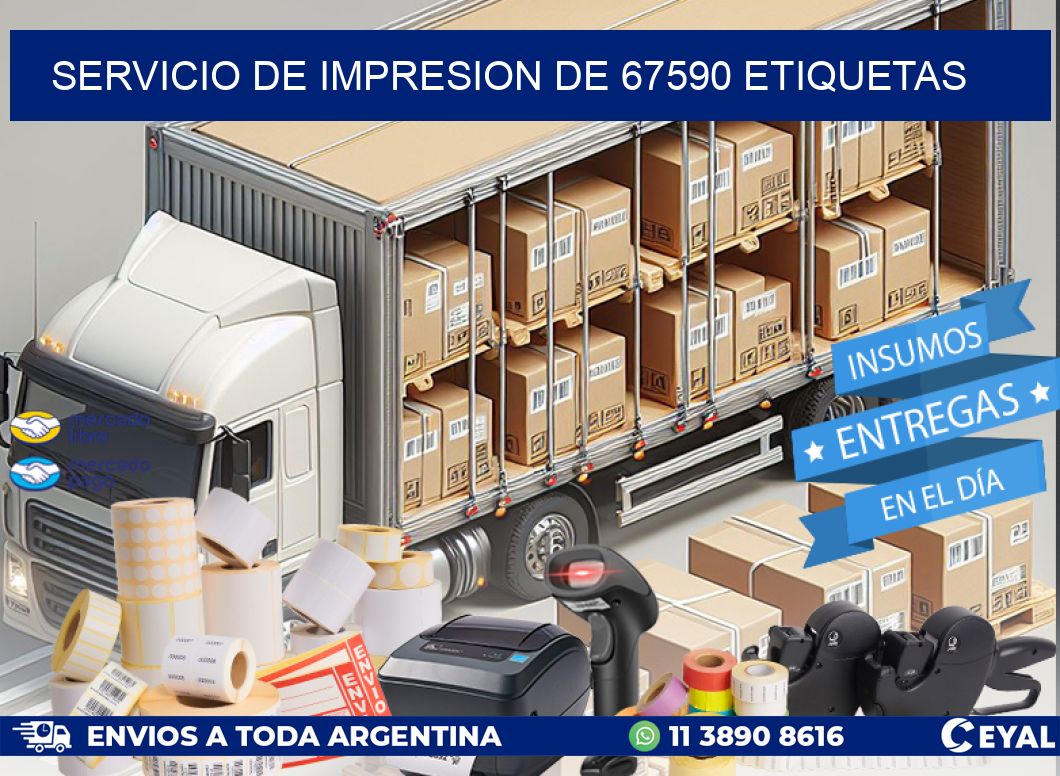 SERVICIO DE IMPRESION DE 67590 ETIQUETAS