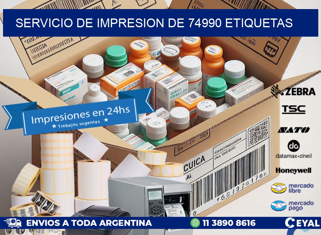 SERVICIO DE IMPRESION DE 74990 ETIQUETAS