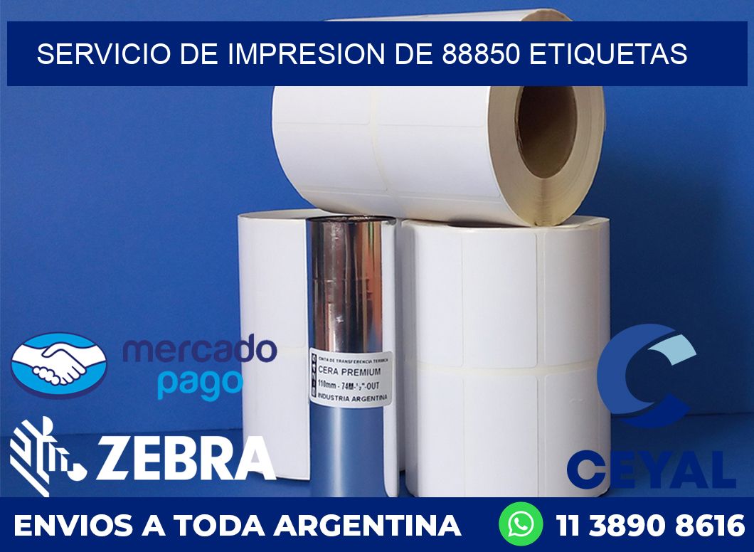 SERVICIO DE IMPRESION DE 88850 ETIQUETAS