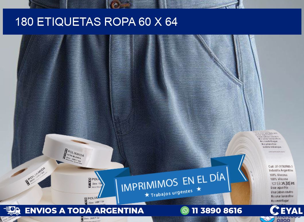 180 ETIQUETAS ROPA 60 x 64