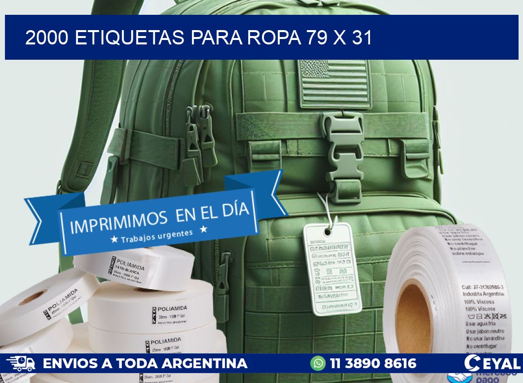 2000 ETIQUETAS PARA ROPA 79 x 31