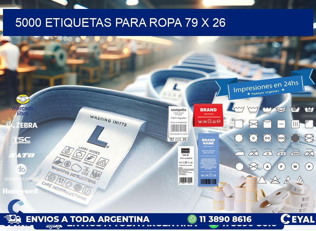 5000 ETIQUETAS PARA ROPA 79 x 26