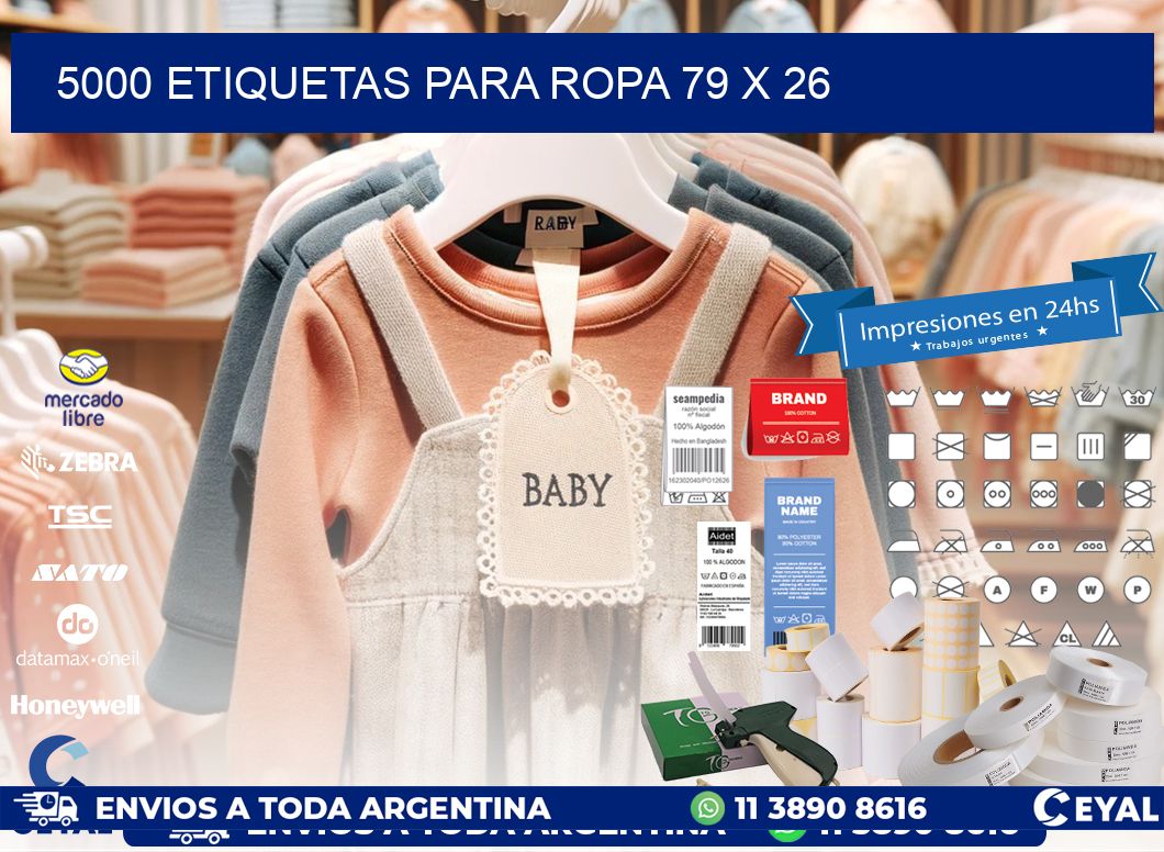 5000 ETIQUETAS PARA ROPA 79 x 26