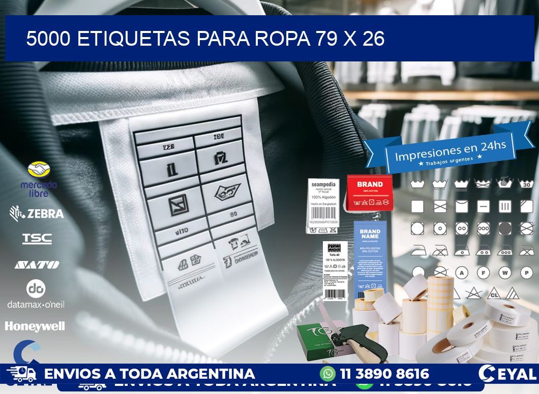 5000 ETIQUETAS PARA ROPA 79 x 26