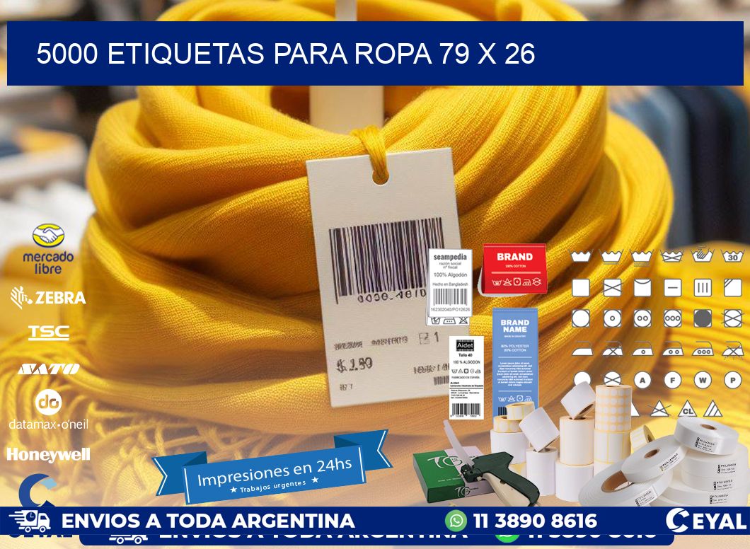 5000 ETIQUETAS PARA ROPA 79 x 26