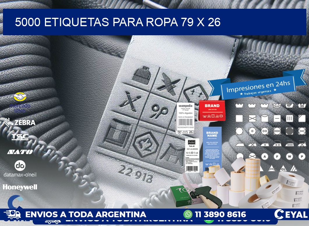 5000 ETIQUETAS PARA ROPA 79 x 26