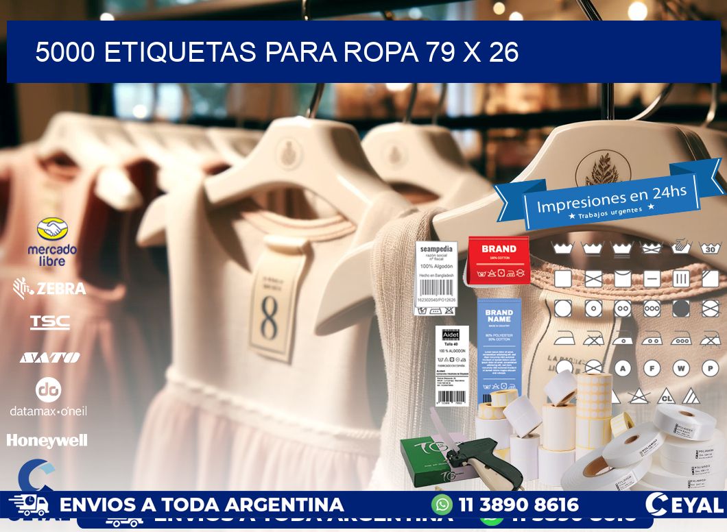 5000 ETIQUETAS PARA ROPA 79 x 26