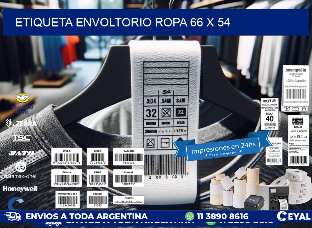 ETIQUETA ENVOLTORIO ROPA 66 x 54