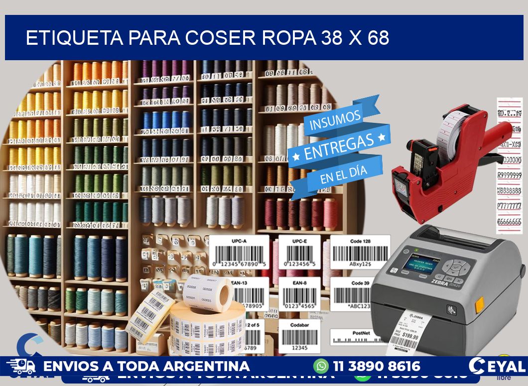 ETIQUETA PARA COSER ROPA 38 x 68