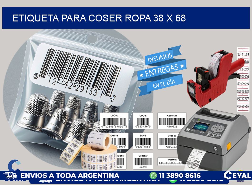 ETIQUETA PARA COSER ROPA 38 x 68