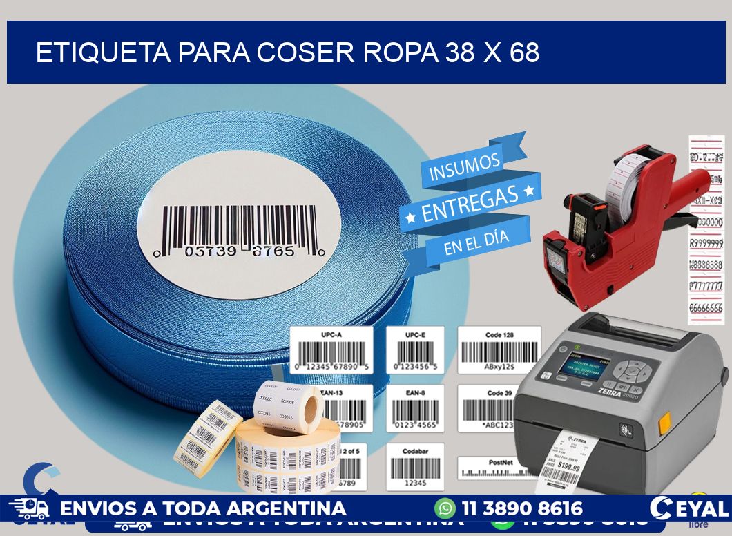 ETIQUETA PARA COSER ROPA 38 x 68