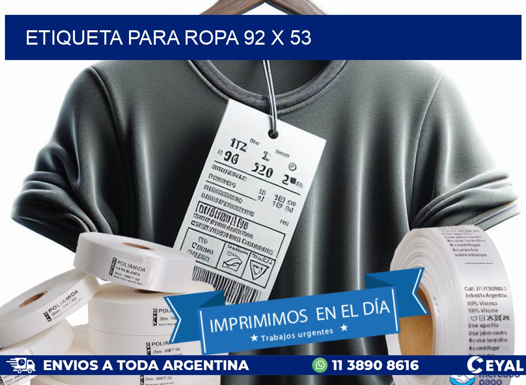 ETIQUETA PARA ROPA 92 x 53