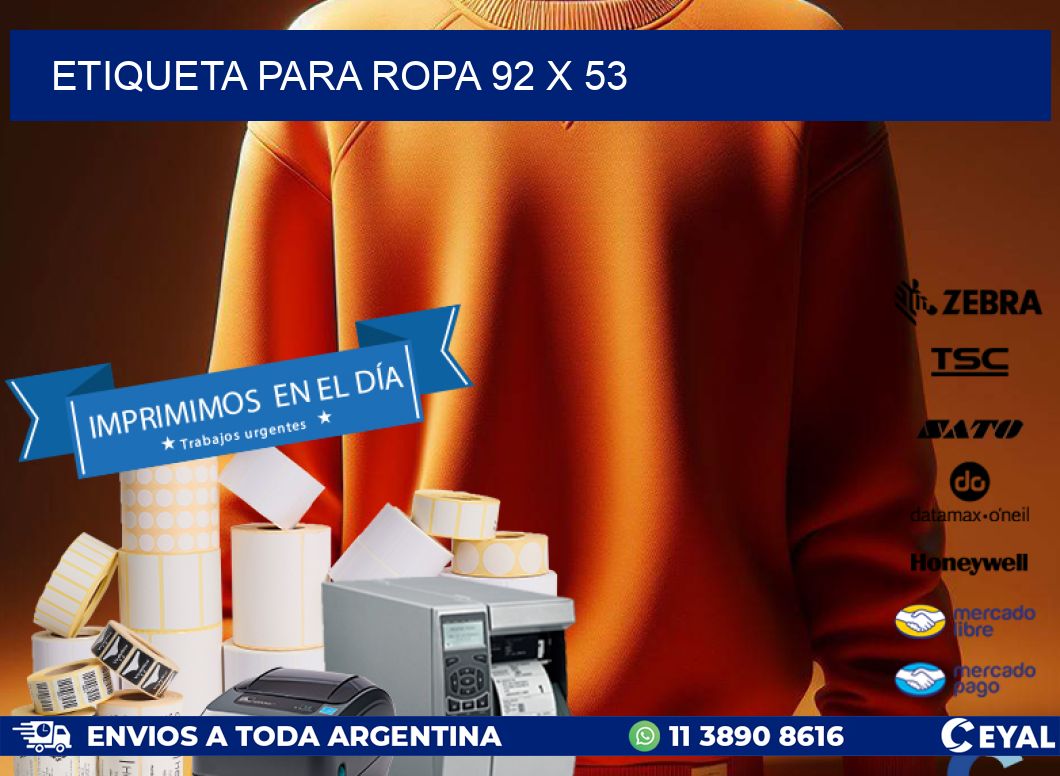 ETIQUETA PARA ROPA 92 x 53