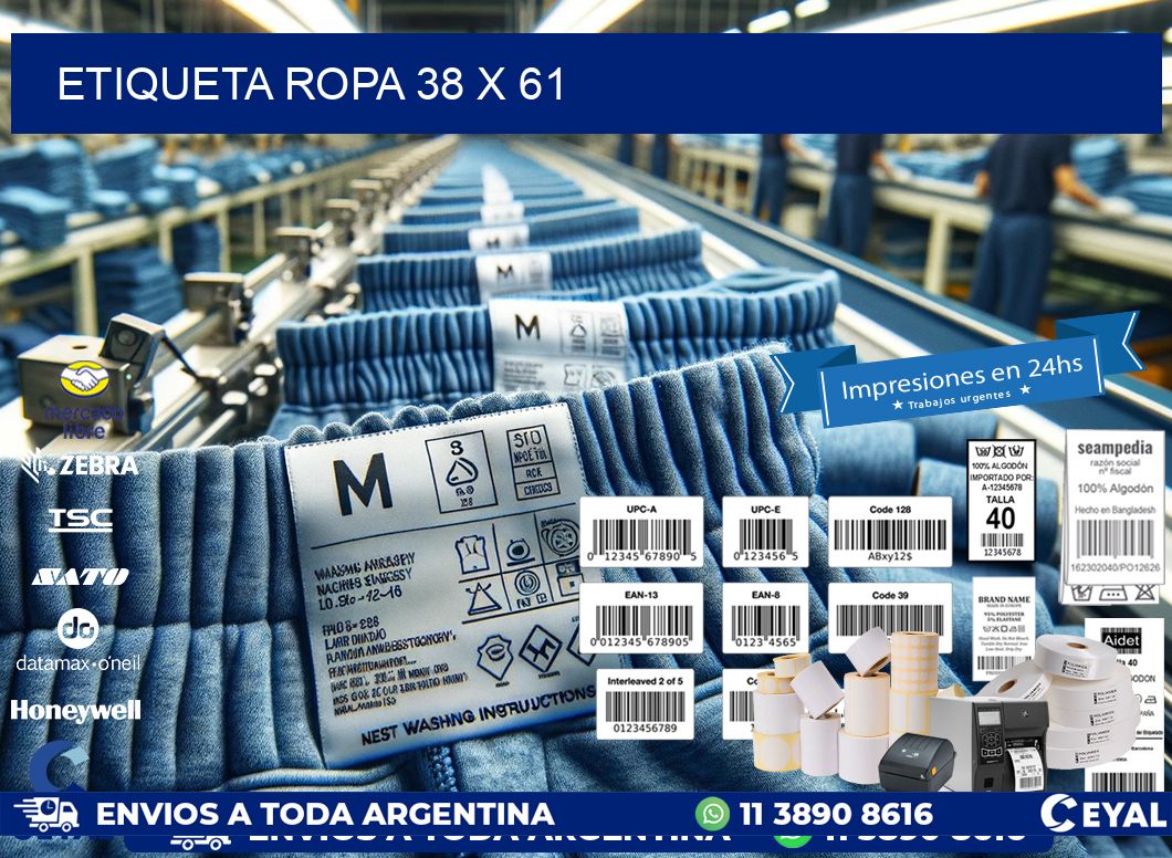 ETIQUETA ROPA 38 x 61