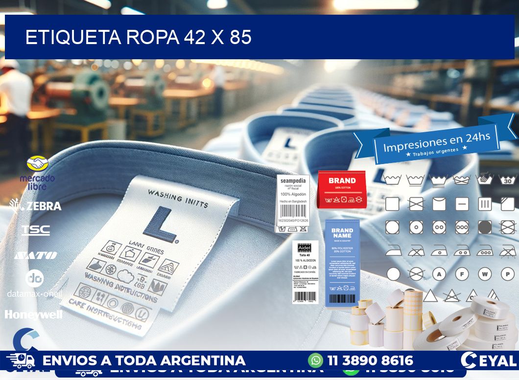 ETIQUETA ROPA 42 x 85