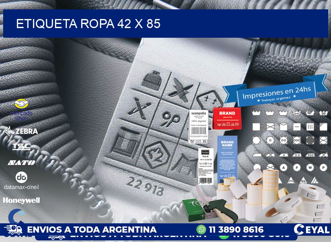 ETIQUETA ROPA 42 x 85