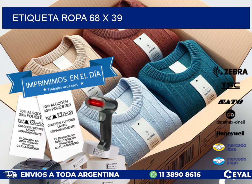 ETIQUETA ROPA 68 x 39